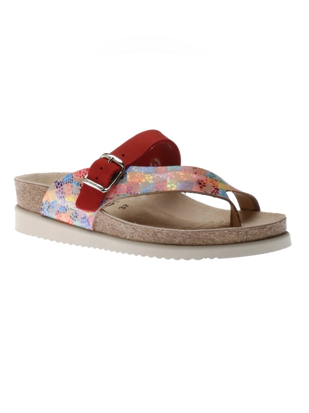 Mephisto Helen Mix P5139150 Red Multi Leather Cork Sandals EU 37